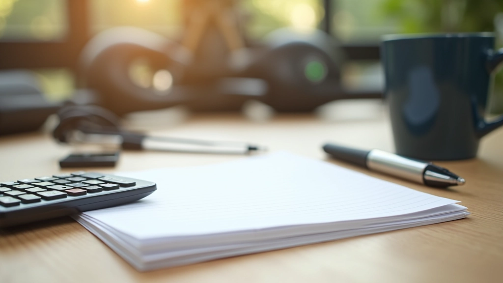 Carnet de budget ouvert avec crayon et calculatrice sur bureau