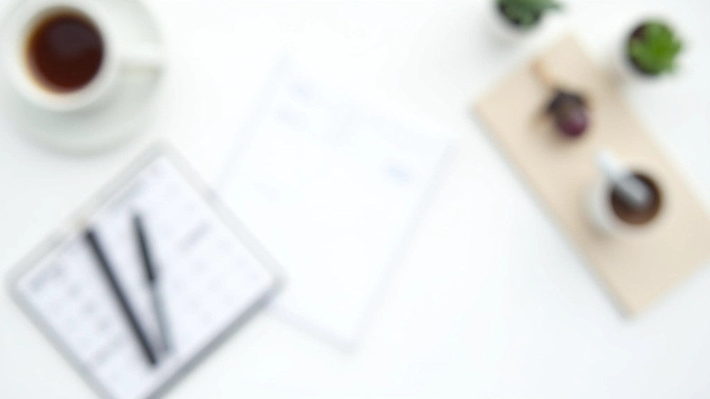 Calculatrice et notes de budget sur bureau blanc, stylo noir et café chaud