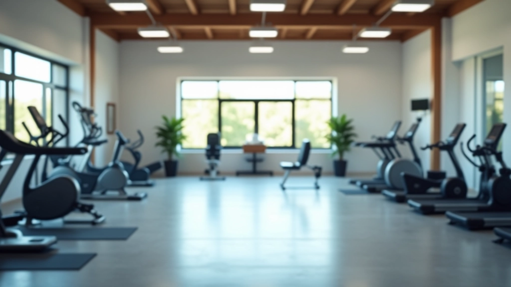 Environnement de salle de sport moderne avec équipements d'entraînement, espace lumineux et accueillant